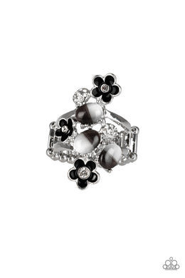 Daisy Delight Black Moonstone Ring Paparazzi Accessories
