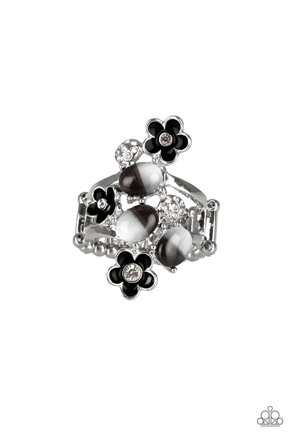 Daisy Delight Black Moonstone Ring Paparazzi Accessories