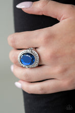 Load image into Gallery viewer, Queen Scene Blue Rhinestone Ring Paparazzi Accessories