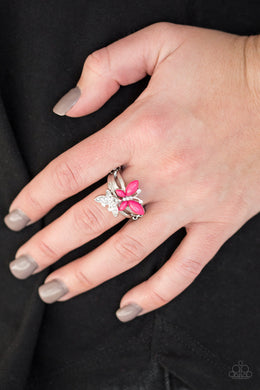 Flutter Flirt Pink Butterfly Ring Paparazzi Accessories
