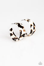 Load image into Gallery viewer, Havana Heat Wave White Acrylic Hoop Earring Paparazzi Accessories