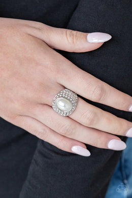 Glittering Go-Getter White Ring Paparazzi Accessories