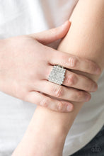 Load image into Gallery viewer, Million Dollar Masquerade White Rhinestone Ring Paparazzi Accessories