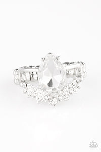 Dainty Back,rhinestones,Skinny Back,white,If The Crown Fits White Ring