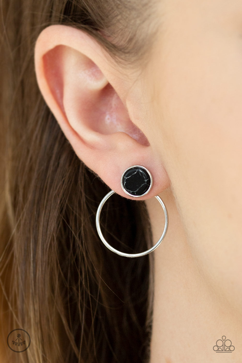 Simply Stone Dweller Black Jacket Earring Paparazzi Accessories