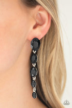Load image into Gallery viewer, Red Carpet Radiance Black Rhinestone Earrings Paparazzi Accessories