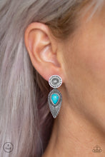 Load image into Gallery viewer, Fly Into the Sun Blue Jacket Earring Paparazzi Accessories