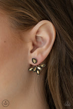 Load image into Gallery viewer, A Force To BEAM Reckoned With - Brass Rhinestone Jacket Earrings Paparazzi Accessories