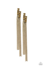 Load image into Gallery viewer, Radio Waves Brass Earring Paparazzi Accessories