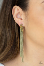 Load image into Gallery viewer, Radio Waves Brass Earring Paparazzi Accessories