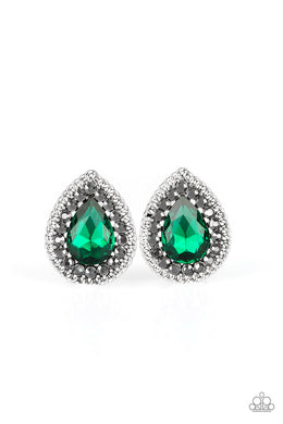 Debutante Debut - Green Earrings Paparazzi Accessories