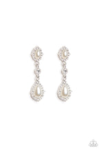 Load image into Gallery viewer, All-Glowing White Pearl Rhinestone Earring Paparazzi Accessories