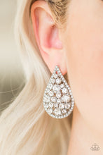 Load image into Gallery viewer, Reign-Storm White Earrings Paparazzi Accessories