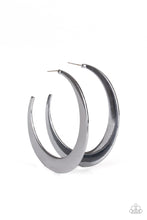 Load image into Gallery viewer, Moon Beam Black Hoop Earrings Paparazzi Accessories