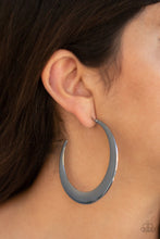 Load image into Gallery viewer, Moon Beam Black Hoop Earrings Paparazzi Accessories