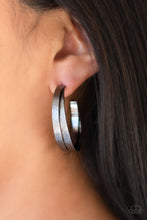 Load image into Gallery viewer, High Class Shine Black Gunmetal Hoop Earring Paparazzi Accessories