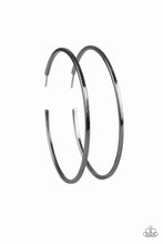 Load image into Gallery viewer, Perfect Shine Black Gunmetal Hoop Earrings Paparazzi Accessories