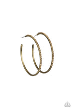 Load image into Gallery viewer, Trending Twinkle Brass Hoop Earrings Paparazzi Accessories