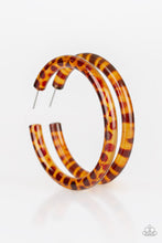 Load image into Gallery viewer, Miami Minimalist Brown Acrylic Hoop Earring Paparazzi Accessories