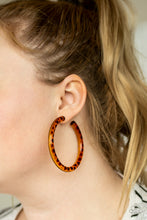 Load image into Gallery viewer, Miami Minimalist Brown Acrylic Hoop Earring Paparazzi Accessories