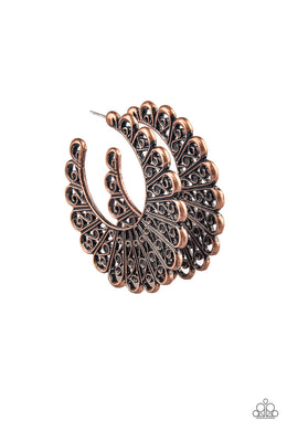 Funky Flirt Copper Hoop Earring Paparazzi Accessories