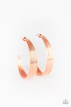Load image into Gallery viewer, Live Wire Copper Hoop Earring Paparazzi Accessories