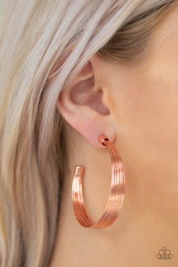 Live Wire Copper Hoop Earring Paparazzi Accessories