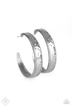 Load image into Gallery viewer, Soul Train Silver Hoop Earrings Paparazzi Accessories