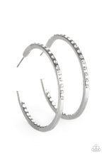 Load image into Gallery viewer, Comin Into Money - White Hoop earring Paparazzi Accessories