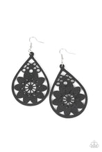 Load image into Gallery viewer, Flower Power Black Wooden Earrings Paparazzi Accessories