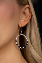 Load image into Gallery viewer, Glowing Grandeur Black Earring Paparazzi Accessories