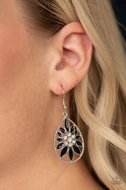 Floral Morals Black Earring Paparazzi Accessories
