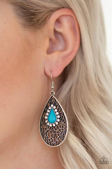 Modern Monte Carlo Blue Earrings Paparazzi Accessories