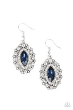 Load image into Gallery viewer, Long May She Reign Blue Rhinestone Earrings Paparazzi Accessories