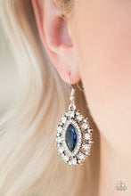 Load image into Gallery viewer, Long May She Reign Blue Rhinestone Earrings Paparazzi Accessories