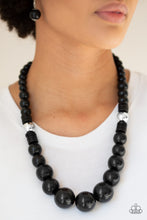 Load image into Gallery viewer, Panama Panorama Black Wooden Necklace Paparazzi Accessories