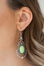 Load image into Gallery viewer, Cameo and Juliet Green Earring Paparazzi Accessories