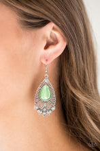 Load image into Gallery viewer, Majestically Malibu Green Earrings Paparazzi Accessories