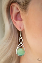 Load image into Gallery viewer, Swept Away Green Moonstone Earring Paparazzi Accessories