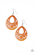 Load image into Gallery viewer, Merrily Marooned Orange Wooden Earring Paparazzi Accessories
