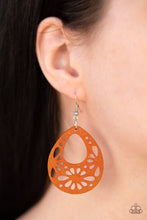 Load image into Gallery viewer, Merrily Marooned Orange Wooden Earring Paparazzi Accessories