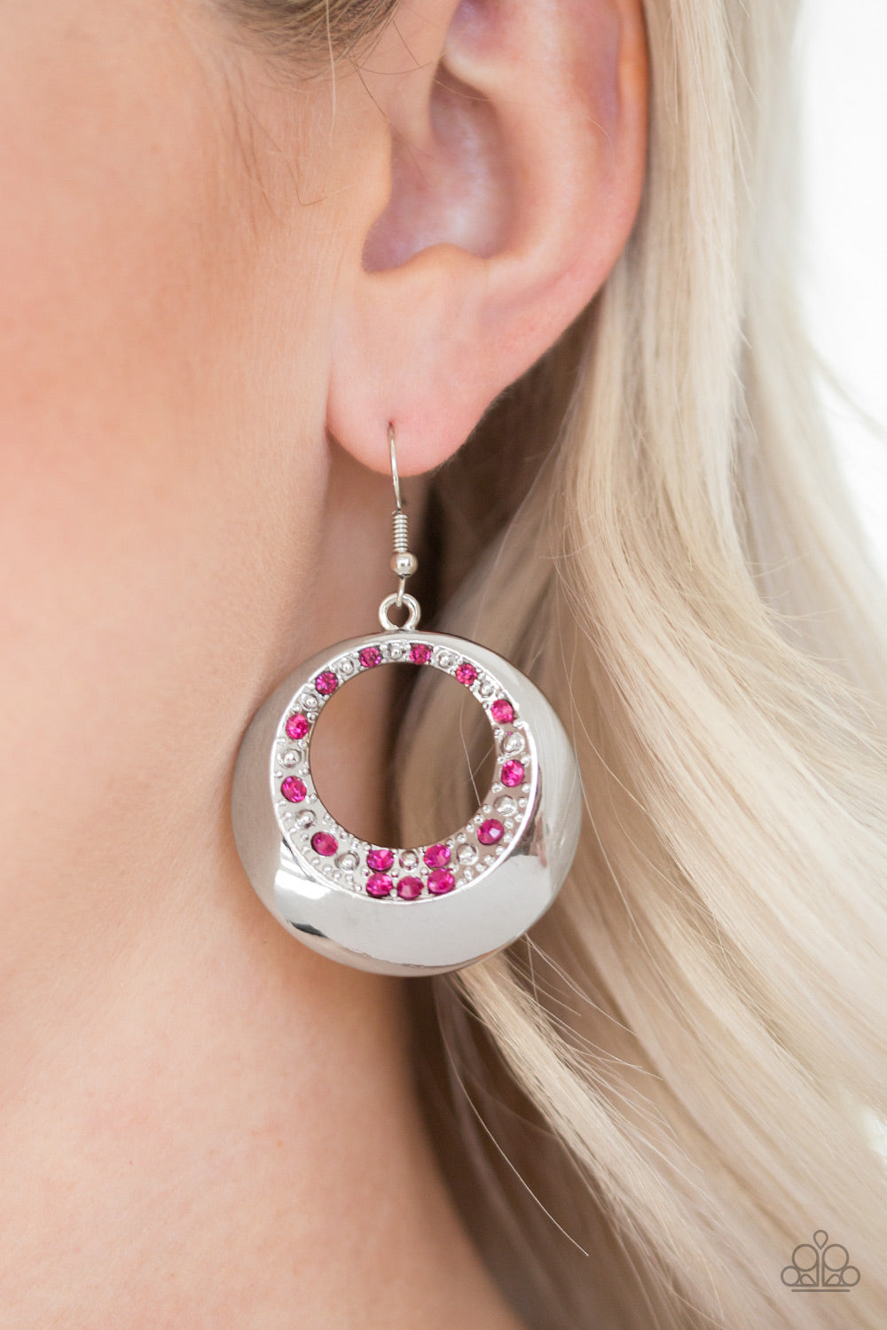 Ringed In Refinement - Pink Earrings Paparazzi Accessories