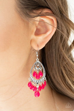 Gorgeously Genie - Pink Earrings Paparazzi Accessories