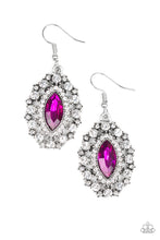 Load image into Gallery viewer, Long May She Reign Pink Rhinestone Earring Paparazzi Accessories