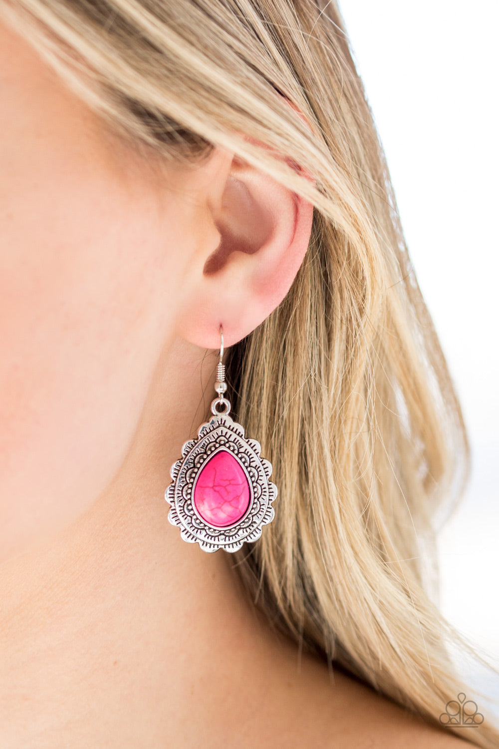 Mesa Mustang Pink Earring Paparazzi Accessories