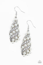 Load image into Gallery viewer, Ballroom Waltz White Earring Paparazzi Accessories