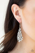 Load image into Gallery viewer, Ballroom Waltz White Earring Paparazzi Accessories