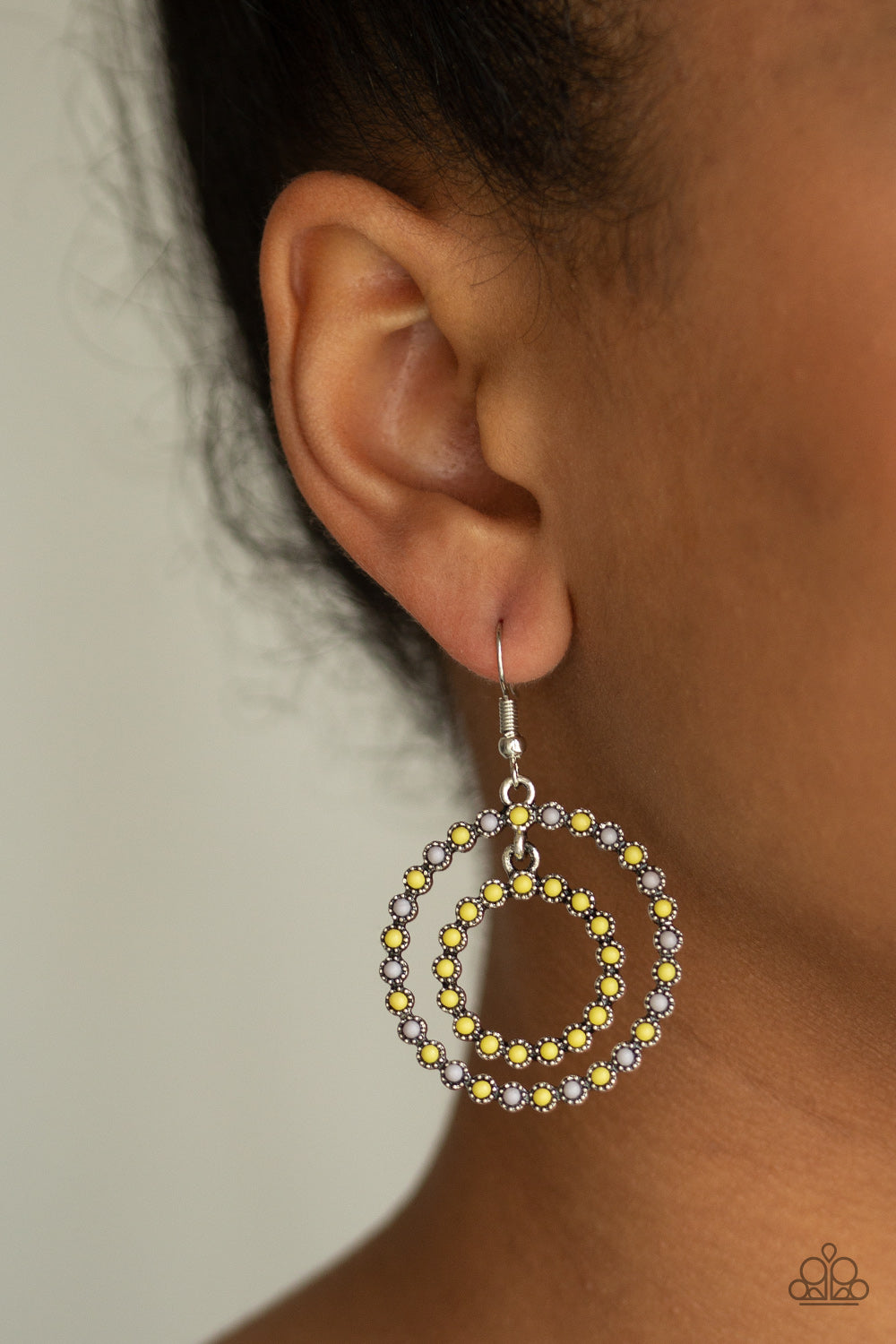 Vibrant Venture Yellow Earring Paparazzi Accessories
