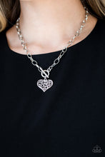 Load image into Gallery viewer, Heart Touching Harmony Silver Toggle Necklace Paparazzi Accessories
