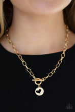 Load image into Gallery viewer, Heartbeat Retreat Gold Toggle Necklace Paparazzi Accessories